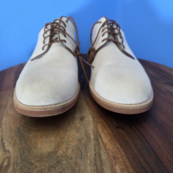 Johnston & Murphy Ellington Plain Toe Oxford Shoe Men's 10M Ivory/Bone Suede - Picture 9 of 14